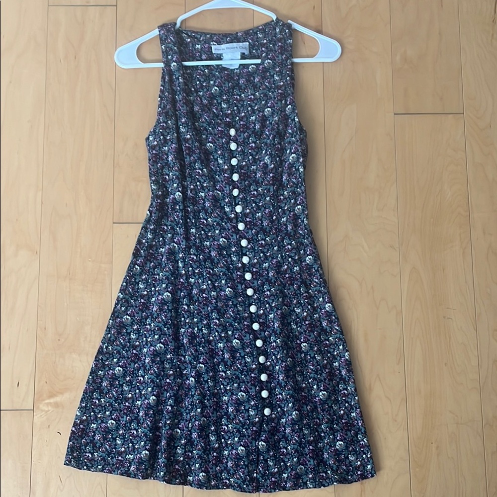 90s Vintage Floral Button-Down Mini Dress